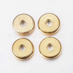 Revestimiento iónico (ip) 304 cuentas espaciadoras de acero inoxidable, buñuelo, dorado, 10x3mm, agujero: 3 mm