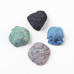 Natural Electroplated Quartz Pendants, Dyed, Nuggets, Mixed Color, 24~60x28~42x9~28mm, Hole: 0.8mm