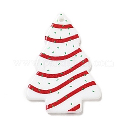 Colgantes de acrílico con temática navideña, árbol de Navidad, 43x30x2.5mm, agujero: 1.8 mm