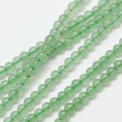 Natürlichen Edelstein Aventurin runde Perlen Stränge, grünes Aventurin, 3 mm, Bohrung: 0.8 mm, ca. 126 Stk. / Strang, 16 Zoll