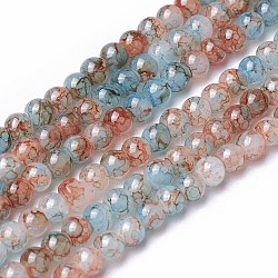 Chapelets de perles en verre peint par pulvérisation, ronde, colorées, 4~4.5mm, Trou: 0.7mm, Environ 217 pcs/chapelet, 31.4 pouce (80 cm)