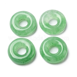 Colgantes de piedras preciosas de imitación de resina, rosquillas, verde, 25x7mm, agujero: 8.5 mm