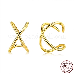 925 orecchini a bracciale in argento sterling, a forma di x, oro