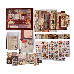 Scrapbook-Papier-Set, für DIY Album Sammelalbum, Hintergrundpapier, Tagebuch Dekoration, Kokosnuss braun, 230x185 mm, ca. 155 Stk. / Set