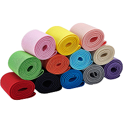 Benecreat Polyester flaches elastisches Gummiband, Gurtzeug Nähzubehör, Mischfarbe, 50 mm, 12 Farben, 1m / Farbe, 12m / set