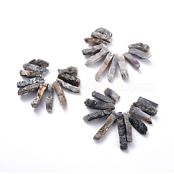 Ciondoli agata naturale , rettangolo, 19~47.5x7~11x5~11.5mm, Foro: 1.2 mm, 11 pc / set