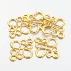 Tibetan Style Links Connectors, Cadmium Free & Lead Free , Chinese knot, Golden, 22x18.5x1mm, Hole: 2.5x3mm