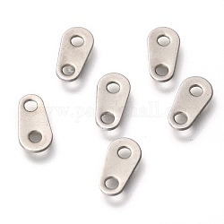 304 Stainless Steel Chain Tabs, Chain Extender Connectors, Stainless Steel Color, 10x5x1mm, Hole: 1.8mm