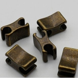 Bekleidungszubehör, Messingreißverschluss unten am Stecker, Antik Bronze, 6x4.5x4 mm