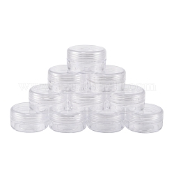 Пластиковые бисера контейнеры, контейнеры для бисера, круглые, о 3.9 cm диаметром, 2.2 см высотой, емкость: 10 мл (0.34 жидких унции)