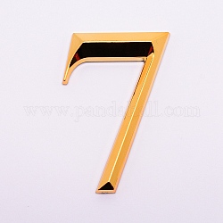 Plastic & PVC Number Sign Labels, Gold, Num.7, 7: 75x46x8mm