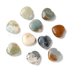 Натуральный амазонит сердце любовь камень, карманный пальмовый камень для балансировки рейки, 23.5~24x25x8.5~9 мм