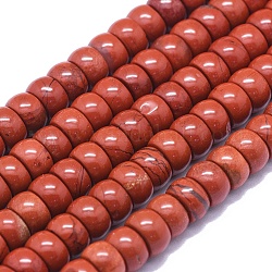 Rosso naturale perline di diaspro fili, rondelle, 8x5mm, Foro: 1 mm, circa 78pcs/filo, 15.7 pollice (40 cm)
