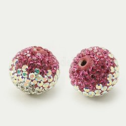 Abalorios de cristal austriaco, pavimentar bolas de bolas, con arcilla polimérica en el interior, redondo, 209 _rose, 14mm, agujero: 1 mm