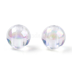 Transparente Acryl Perlen, ab Farben überzogen, Runde, klar ab, 6 mm, Bohrung: 1.8 mm