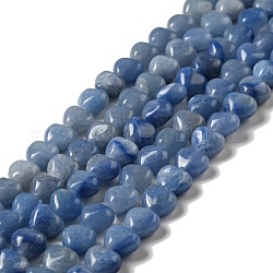 Granos de aventurina azul natural hebras, corazón, 8~8.5x8~9x5mm, agujero: 1 mm, aproximamente 50~51 pcs / cadena, 15.55~15.75'' (39.5~40 cm)