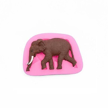 Stampi in silicone per alimenti fai da te design elefante AJEW-L054-30
