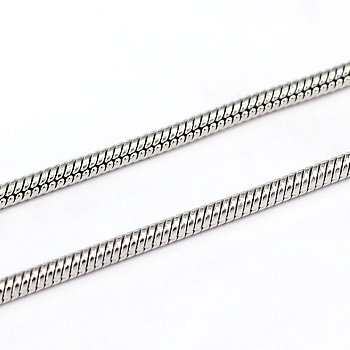 304 Stainless Steel Snake Chains, Soldered, Stainless Steel Color, 2mm