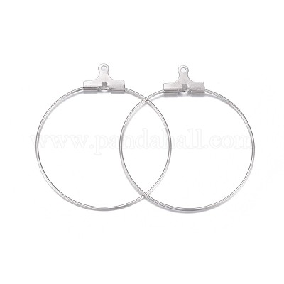 7mm SILVER Surgical Stainless Large Loop 7mm Earring Wires