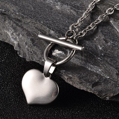 Wholesale Valentine's Day Heart 304 Stainless Steel Lariat Necklaces ...