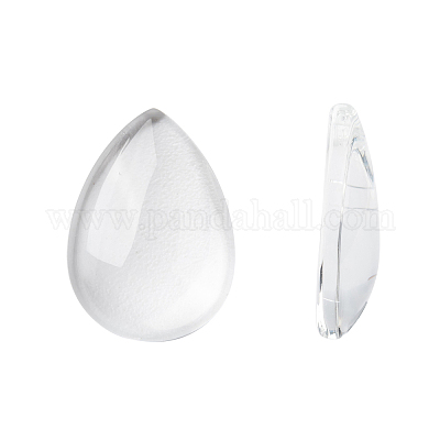 Transparente tropfenförmige Glascabochons&nbsp;GGLA-R024-18x13-1