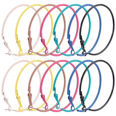 Wholesale DICOSMETIC 7Pairs 7 Colors Stainless Steel Hoop Earrings Rainbow  Color Dangle Earring 0.5mm Pin Round Beading Hoop Earring Finding Components  for DIY Jewelry Making 