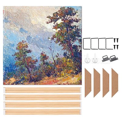 DIY Solid Wood Canvas Frame Kit, Wooden Art Frames, for Oil Painting & Wall  Art, with Wood Stretcher Bars, Black, 302x23x11.5mm