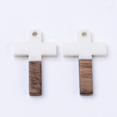 Pendenti in resina e legno di noce&nbsp;RESI-N025-012A-1