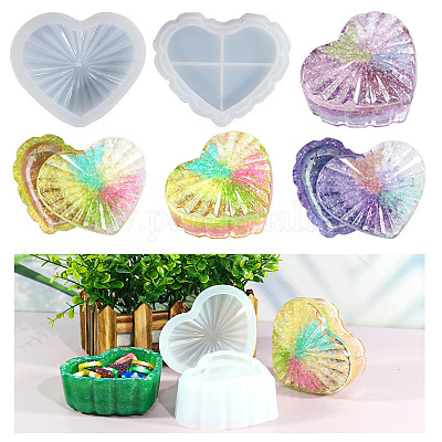 Heart box Mold Trinket tray silicone mould for Resin Epoxy