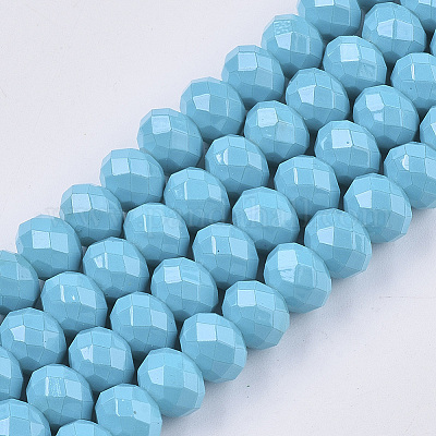 Brins de perles de verre peints par pulvérisation opaques&nbsp;DGLA-T001-005C-1
