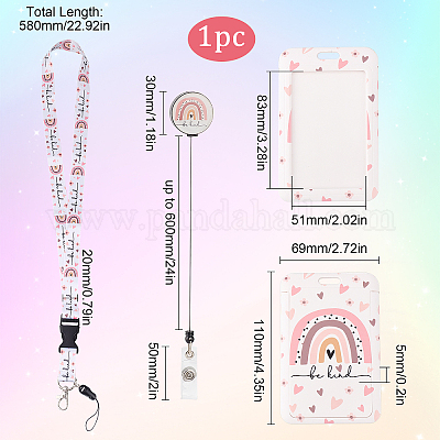 Ins Cute Smile Retractable Lanyard Card Holder Holder Student