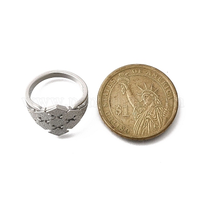 Bague en acier inoxydable 304 texturé en forme de losange pour