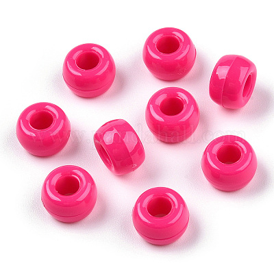 9mm Opaque Pink Pony Beads Bulk