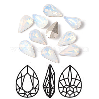 Verre k9 facetté larme dos pointu cabochons strass&nbsp;RGLA-E004-13x8mm-031-1