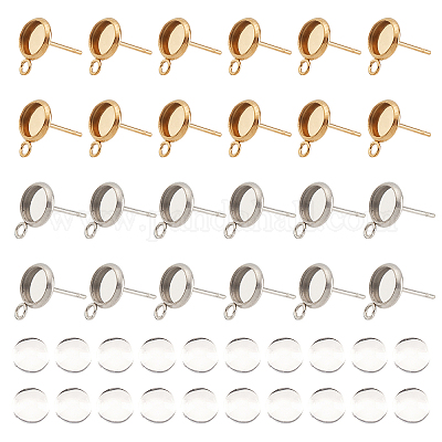 Wholesale 40Pcs 4 Size Ion Plating(IP) 304 Stainless Steel Ear