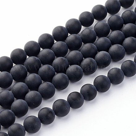Grade A Natural Black Agate Beads G-NB0001-83-1