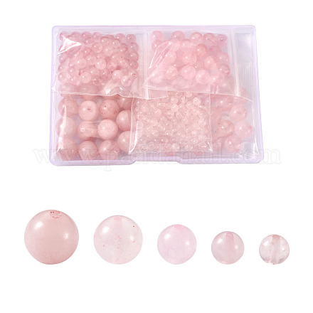 Perles de quartz rose pandahall rondes naturelles en vrac G-TA0001-09-1