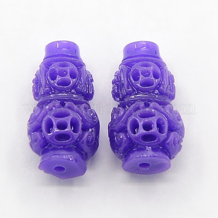 Synthetic Coral Carved Gourd Buddhist Beads CORA-A009-B02-1