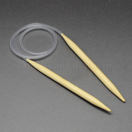 ゴム製ロード付き竹編み針棒針  利用できるより多くのサイズ  淡黄色  780~800x2.5mm TOOL-R056-2.5mm-01-1
