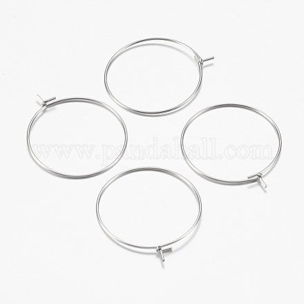 316 Surgical Stainless Steel Hoop Earrings Findings STAS-I097-050C-1