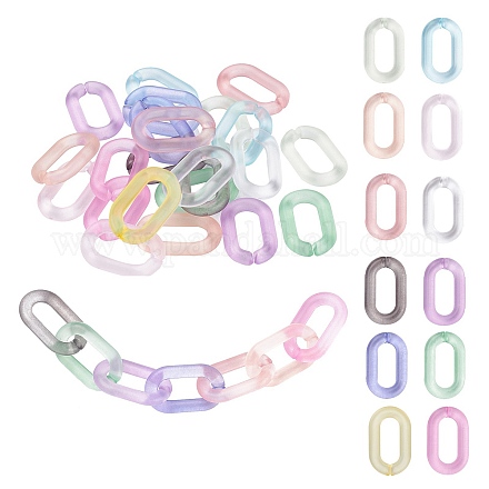 220 pièces 11 couleurs anneaux de liaison acryliques transparents OACR-PH0001-61-1