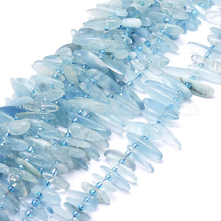 Natürliche Aquamarin Perlen Stränge G-E569-O05-1