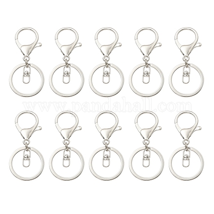 10 Stück geteilte Schlüsselringe aus Legierung KK-YW0002-01P-1