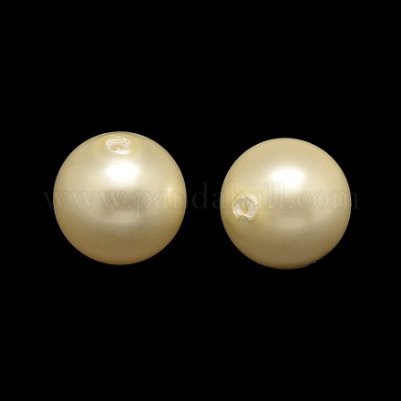 Half Drilled Round Shell Pearl Beads BSHE-M002-14mm-14-1
