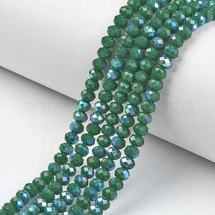 Electroplate opaco colore solido perle di vetro fili EGLA-A034-P6mm-L05-1