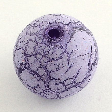 塗装アクリルラウンドビーズ  紫色のメディア  20mm  穴：3mm  約114個/500g ACRP-R001-05-1