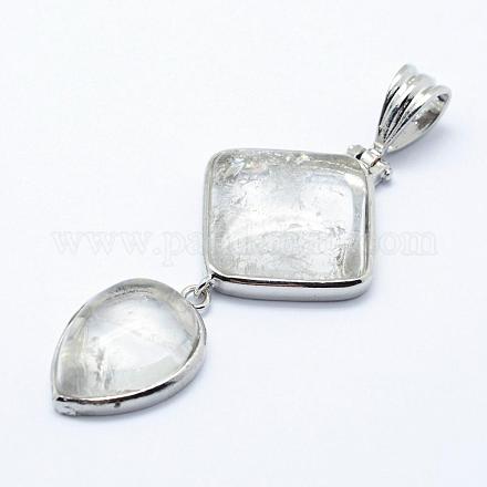 Gros pendentifs en cristal de quartz naturel G-L468-06-1
