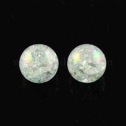 Bubblegum AB Color Transparent Crackle Acrylic Round Beads CACR-R011-12mm-03-1