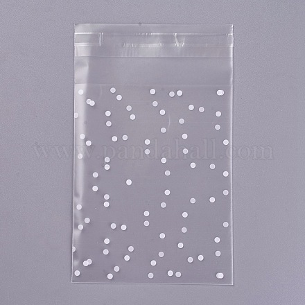 プリントプラスチックバッグ  接着剤で  艶消し  透明  13x8cm  100個/袋 PE-WH0001-01A-1
