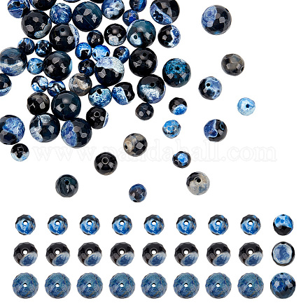 Aricraft 60 pièces 3 tailles de perles d'agate craquelées de feu naturel G-AR0005-16A-1